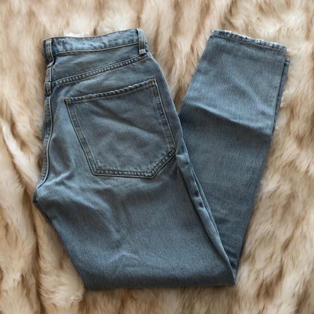 AGoldE Boyfriend high waisted distressed jeans